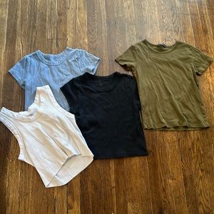 set of plain BRANDY MELVILLE shirts (one size fits all)